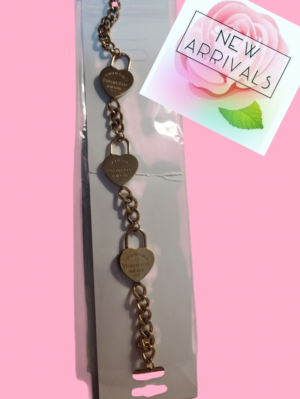💎GOLD *T//C* HEARTS ENGRAVE TOGGLE BRACELET💎